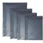 Double Dragon 60 Mixed Size Self-Seal Mailer Bags | Tamper-Proof Plastic Packaging for Mailing, Postage, Shipping & Delivery | Grey (4 Sizes | Small to Large | 15 each)