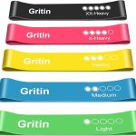 Gritin Resistance Bands, Set of 5 Skin-Friendly Resistance Fitness Exercise Loop Bands with 5 Different Strength Levels - Carrying Case Included - Ideal for Home, Gym, Yoga, Training