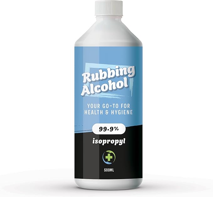 Rubbing Alcohol 500ml – 99% Pure Isopropanol IPA for Cleaning, Medical Use, Electronics, Glass, De-icer, Painting