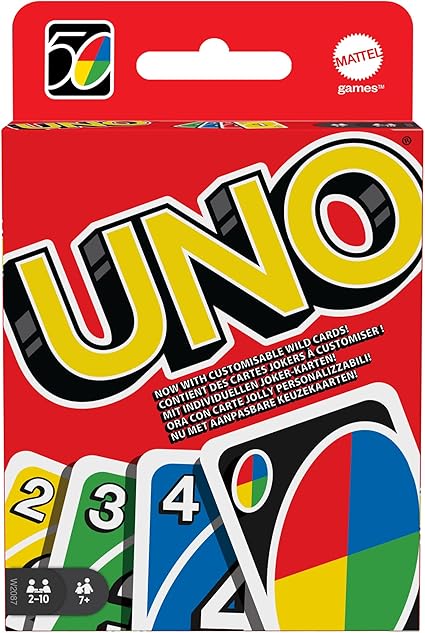 Mattel Games UNO, Classic Card Game for Kids and Adults for Family Game Night, Use as a Travel Game or Engaging Gift for Kids, 2 to 10 Players, Ages 7 and Up, W2087