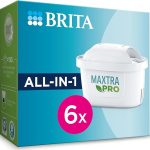 BRITA MAXTRA PRO All-in-1 Water Filter Cartridge 6 Pack (New) - Original BRITA Refill reducing impurities, Chlorine, PFAS, pesticides and limescale for tap Water with Better Taste (Packing May Vary)