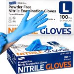 Medical Nitrile Exam Gloves, Latex-Free, Powder-Free, Food Safe, Cooking Food Prep, Disposable Gloves, Blue, 100 Pcs