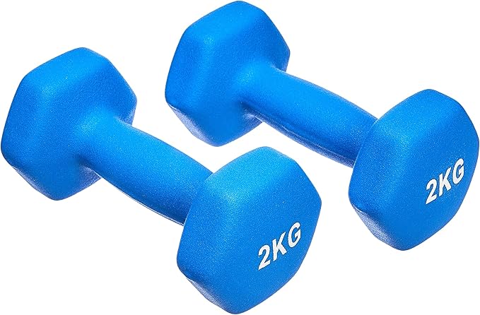 Amazon Basics Neoprene Dumbbell Pair, 4kgs, 2 kg (Set of 2), Azul