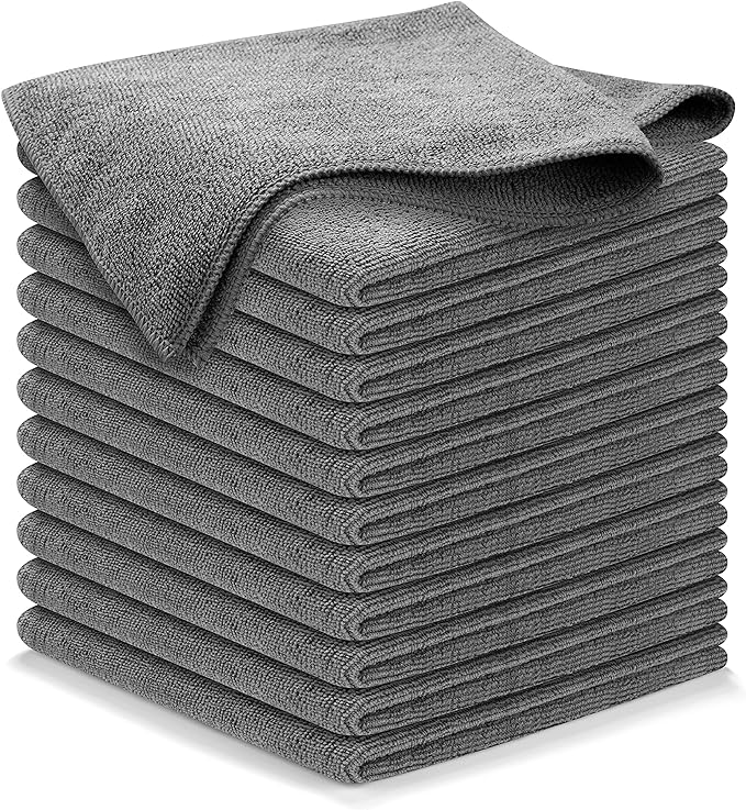 USANOOKS Microfiber Cleaning Cloth Grey - 12 Pcs (12.5